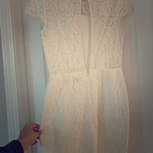 Keepsake white mini lace dress
